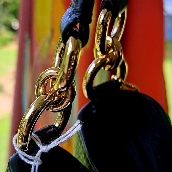 COACH LEXY Black Pebble Leather Shoulder Bag with Gourgous Gold Hardware NEW - Picture 6 of 17